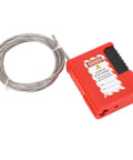 Beefy Heavy Duty Lockout Tagout Cable Lock Padlock with 1 Meter Stainless Steel Cable and Clear Warning Labels