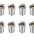 Eight Pack 510 Magnetic Thread Adapter Kit For Atomizers, Stainless Steel Universal Screw Converter Ring Connector For Soldering Iron And Circuit Board Repair, Corrosion Resistant, Compact 0.55 By 0.39 By 0.33 Inches, Silver.