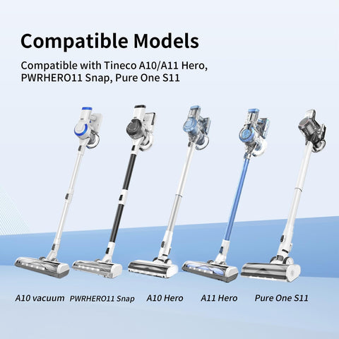 Five models of cordless vacuums compatible with Four Pack Vacuum Filter Replacement Kit for A10 Hero A11 Hero Pure One S11 S12.