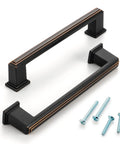 10 Pack 5 Inch Hole Centers Oil Rubbed Bronze Cabinet Pulls with screws