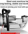 Close-up of the steel cast machine head of Portable Electric Rebar Bender Hydraulic Bending Machine For Reinforcing Bar Up To 25mm.