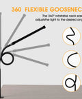 Clip On LED Desk Lamp With Dimmable 3 Color Modes And 10 Brightness Levels For Home Office Flexible Gooseneck demonstration.