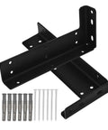 Heavy Duty Floating Shelf Brackets 2 Pack Wall Mounted Iron Brackets In Black For 3cm Thick Panels Easy Install Ultra Stable