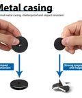 Hands holding and displaying Heavy Duty 1.42 Inch Neodymium Cup Magnets With Holes For Wall Mounting, showing impact protection.