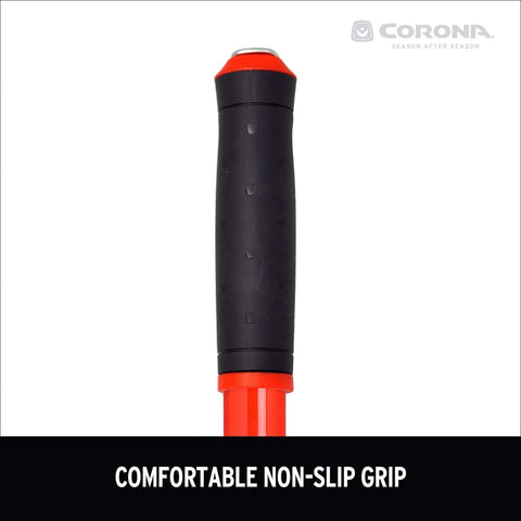 Extendable Handle Garden Cultivator With Adjustable Shaft From 18 To 32 Inches grip detail with non-slip black handle.
