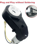 12V High Power Gearbox Motor Upgrade For Ride On Toys With 65W Output And 35000RPM Speed shown with plug and play feature