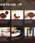 Instructional steps for using Stainless Steel Reusable Coffee Capsule For Nespresso VertuoLine Machines Eco Friendly Refillable Pod 70ml Espresso Cup