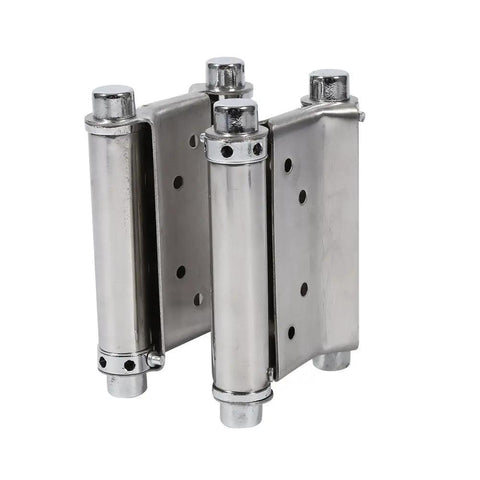 Heavy Duty Two Pack Three Inch Double Action Spring Hinged Door Hinges For Swing Doors Ideal For Living Rooms And Cafes Stainless Steel Construction