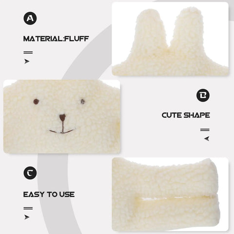 Fluffy White Door Stopper For Home And Office Soft Durable Wall Protector That Prevents Finger Pinching Noise Free Door Guard