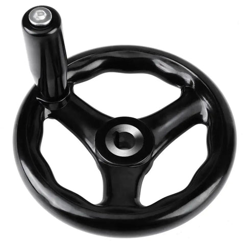 Smooth Operation 3 Spoke Hand Wheel 125mm Diameter With 12mm Bore And Revolving Handle For Lathe Milling Machine Grinder Industrial Tool Adjustments