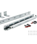 Heavy Duty Bottom Mount Drawer Slides 21 Inch Set Of 6 Pairs With Ball Bearing Full Extension And Soft Close Noiseless Steel Tracks For Cabinets And Kitchen Drawers Locking Design 100 Lb Capacity Built Tough For Everyday Use, shown with screws