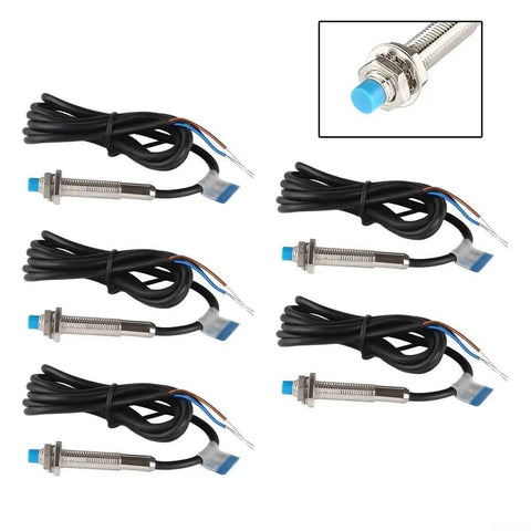5 Pack M8 Inductive Proximity Sensor LJ8A3-2-Z BX Non Contact 2mm Sensing Distance With 1.2m Wire For Industrial Automation Systems And Robotics Great For Bulk Deployments In Workshops And On The Shop Floor, brass housing