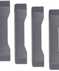 4 Pack Channel End Caps For Gladiator Track System Tough Durable End Covers That Protect Sharp Track Edges Hide Rough Corners And Keep Your Rails Looking Slick Easy Screw In Install GAACGE4PPM shown flat in gray