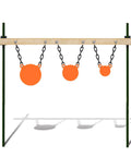 AR500 Steel Gong Target Set With Chains 3/8 Inch Thick 4, 6, and 8 Inch Neon Orange Targets For Outdoor Range Day And Shooting Practice