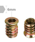 Heavy Duty 1/4-20 Socket Cap Screws 15mm Long For Furniture And Wood Inserts, hex socket 6mm, zinc alloy, close-up view