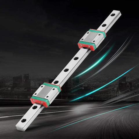 Compact 250mm MGN12 Linear Rail Kit with 2 MGN12B Blocks, 12mm wide, for CNC, 3D Printing, and Robotics, horizontal view.