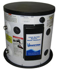 Effortless 6 Gallon Hot Water Heater With Integrated Heat Exchanger 120 Volt Compact Electric Tank for RV and boat, showcasing the side view.