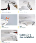Installation steps for Super Quiet Low Profile Ceiling Fan With Lights And Hassle Free Smart Remote Space Saving Flush Mount Fixtures.
