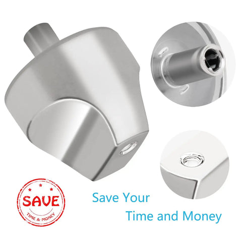 Five Pack Range Burner Control Knob Replacement Set for Cafe CGP350 Series Ovens in stainless steel, close-up view.
