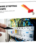 Heavy Duty Wire Stripper With Thick Insulated Handles Top Shelf Electrical Wire Cutter And Precision Stripping Tool Universal Pro Powerhouse For Tradesmen in use on electrical wires.
