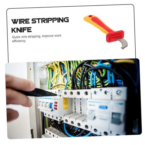 Heavy Duty Wire Stripper With Thick Insulated Handles Top Shelf Electrical Wire Cutter And Precision Stripping Tool Universal Pro Powerhouse For Tradesmen in use on electrical wires.
