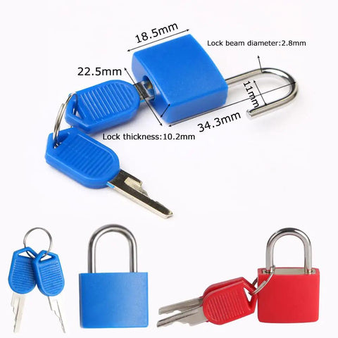 10 Pack Small Luggage Locks With Keys, No Fuss Durable Metal Padlocks For Suitcases, Locker Locks For Travel And School Gym
