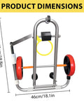 Dimensions of Heavy Duty Portable Toilet Dolly Lift And Installation Jack for easy moving and alignment, showing 46cm width.