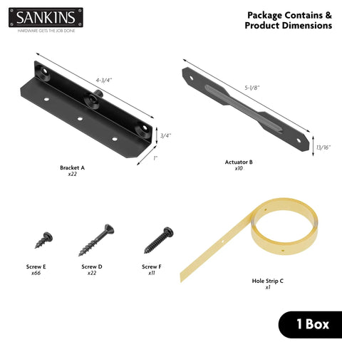 Deck Sunblind System Louver Kit For Windows And Pergolas Heavy Duty Bracket And Panel Hardware Set Up To 11 Boards 49 Inches Black Powder Coated Outdoor Blinds Shutters All Weather Solution, bracket and screws