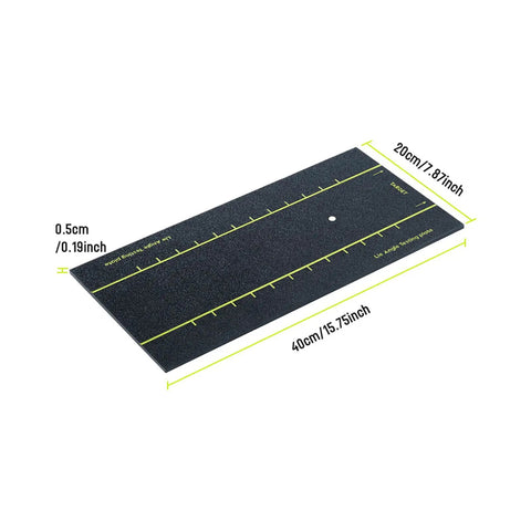 Golf Club Lie Fitting Board With Targets And Textured Surfaces, dimensions labeled, pro-grade training aid for swing practice