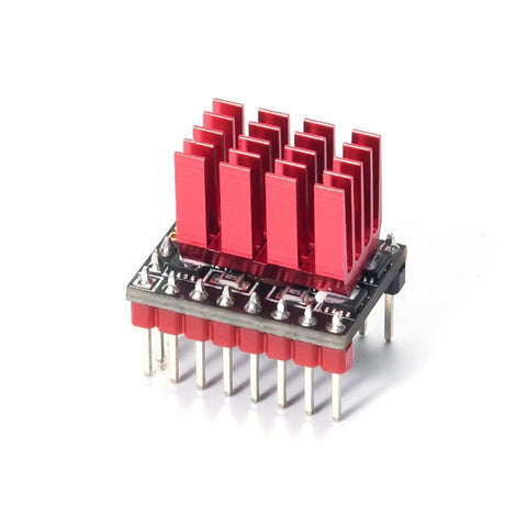 Beefed Up Stepper Driver Kit For 3D Printers, TMC5160T Pro V1.0 2 Pack, red heatsink on circuit board