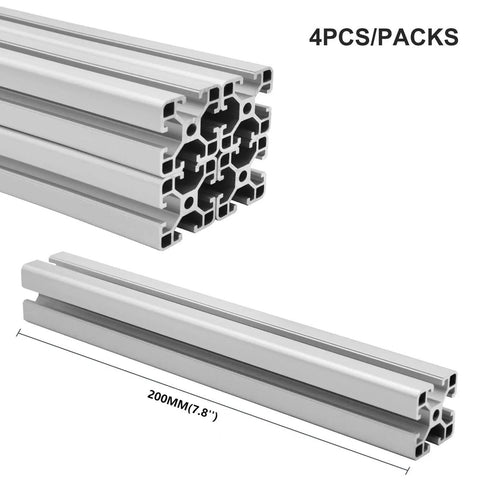 4 Pack 4040 T Slot Aluminum Extrusion 200mm Silver Anodized Profile For 40x40 Framing And 3D Printer Builds European Standard