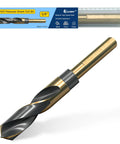 5/8 Inch Drill Bit With Reduced Shank Engineered For Metal Wood And Plastic Premium High Speed Steel in packaging for precise drilling.