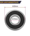 6202RS Deep Groove Ball Bearings 15x35x11mm Pre Lubricated With Double Rubber Seals 5 Pack size dimensions