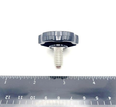 3/8 Inch Thumb Screw Bolts With Black Plastic Clamping Knobs 304 Stainless Steel 3/8 16 Thread top view showing ergonomic design