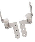 Heavy Duty Stainless Steel Door Pivot Hinges With 270 Degree Rotation For Cabinets Cafe Doors And More Built Tough For Smooth Access Wide Swing In Tight Spaces And Easy Installation, showing two hinges with countersunk holes.