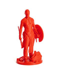 Red 3D printed figurine made with MK4S 3D Printer Kit With Automatic Calibration And Removable Sheets, showcasing detailed design.