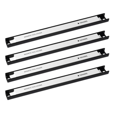 Set of 4 Magnetic Tool Holder Rack for Garage Wall Mount, 12-inch Heavy Duty Tool Strip with Powerful Magnets for Secure Organization