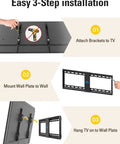 Installation steps for Heavy Duty Tilting TV Wall Mount For 37 To 90 Inch Flat Screens Up to 132 Pounds with steel brackets.