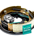 JADODE 10x2.25in left-side electric trailer brake assembly for 3500 lb axle with brake shoes and springs