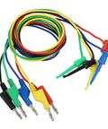 Pro Grade 39 Inch Multimeter Test Lead Set 5 Piece Stackable Banana Plug To Test Hook Cables Kit Flexible Protective Wire Leads