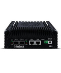 Rock Solid Firewall Mini PC With Intel N150 Processor And Four Kickass Network Ports, rear view showcasing ports and heatsink design.