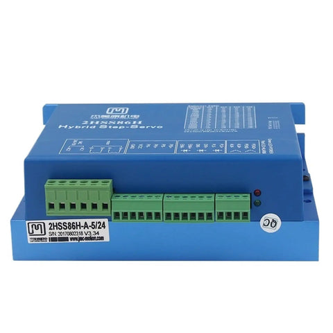 Single Nema 34 Closed Loop Stepper Motor 2 Phase Beefy 8.5 Nm Torque For Pro CNC And Robotics Motion 86 Frame Quiet Smooth Operation Durable Industrial Grade Four Color Kit Options, blue controller unit with green terminals