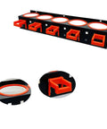 Extra Sturdy Carbon Steel Wall Storage Rack for Spray Bottles and Workshop Tools Built Like a Beast with Hella Room for Clutter and Easy Installation Anywhere in Your Space, showcasing black with orange accents.