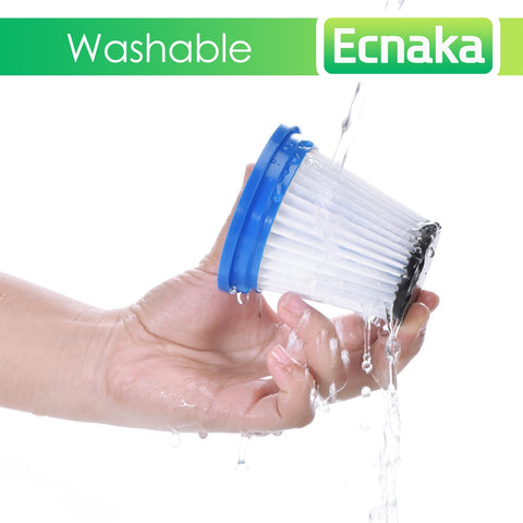Hand rinsing a washable filter Six Pack HEPA Replacement Filters For DS1030 DS1020 Stick Vacuum Cleaners Easy Install Snap In Fit
