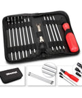 All In One RC Tool Kit With Pouch And Carry Case Including Hex Nut Drivers 1.5mm To 4mm, Six Hex Drivers, Five Nut Drivers, wrench, red handle
