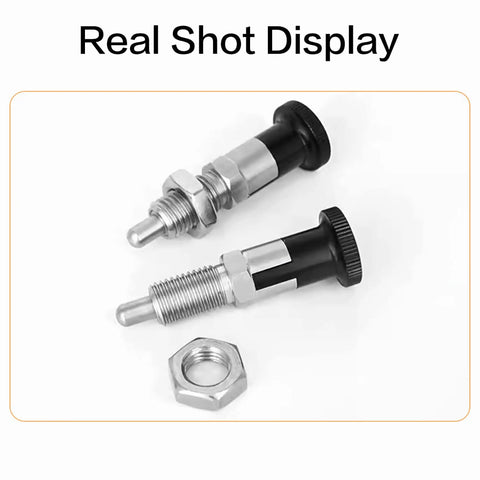 Top Shelf M8 Self Locking Indexing Pin With Spring Loaded Latch Bolt, Dead Simple Install Using 304 Stainless Steel And Aluminum Alloy, Totally Rust Free Secure Grip, Quick Snap Action, 2 Pack.