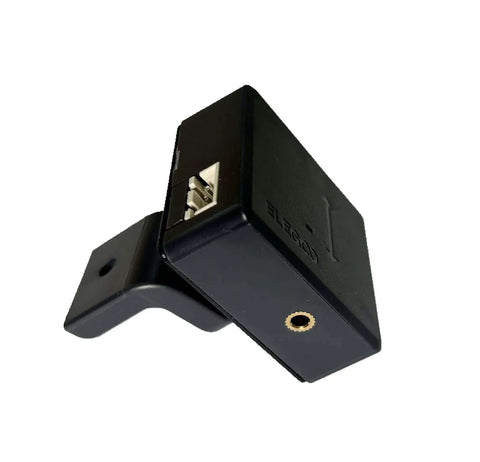 Filament Runout Pause Monitor for 3D Printers, smart filament sensor with auto stop, shown angled view, black module, easy install.