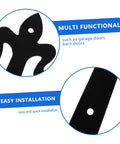 HAKIDZEL heavy-duty garage door hinge, black iron construction; front view with mounting hole and side close-up.