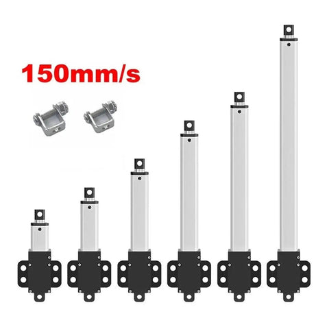Solid Small Linear Actuator 6V 12V 24V, Lightning Fast 150 Mm Per Sec, 24V 100 Mm Stroke, 15 Kg Load, Compact Electric Motor, Quiet Operation, Durable Gear Drive, Short Circuit Protected, Built To Last, Great For DIY Projects And Home Appliances; aluminum body