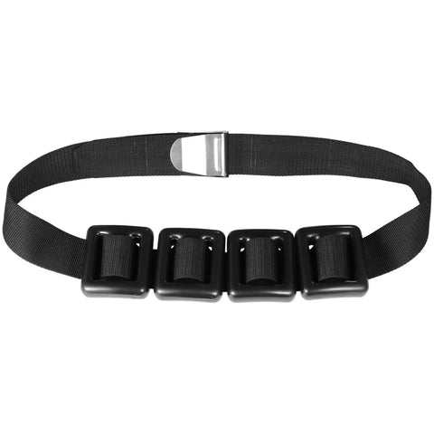 Four Piece Two Point Two Pound Dive Weights With Adjustable Nylon Belt For Freediving And Scuba Buoyancy Control Quick Release Buckle